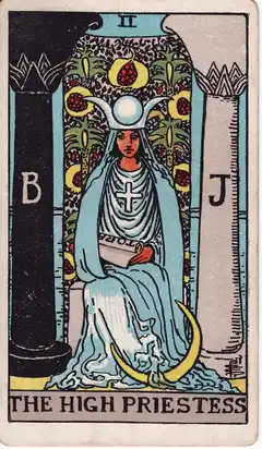 La Sacerdotisa, carta del Rider-Waite de 1909