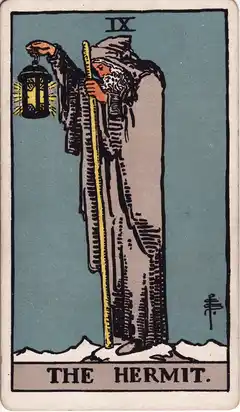 El Ermitaño, carta del Rider-Waite de 1909