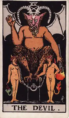 El Diablo, carta del Rider-Waite de 1909