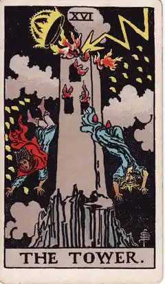 La Torre, carta del Rider-Waite de 1909