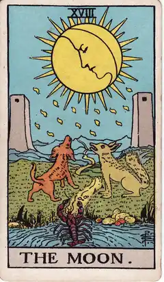La Luna, carta del Rider-Waite de 1909