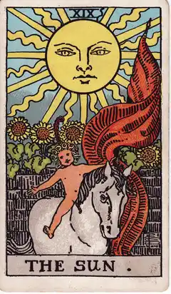 El Sol, carta del Rider-Waite de 1909